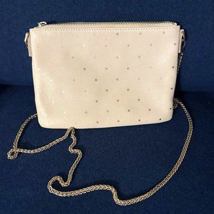 Mark & Graham Leather Tassel Zipper Crossbody, Blush Star